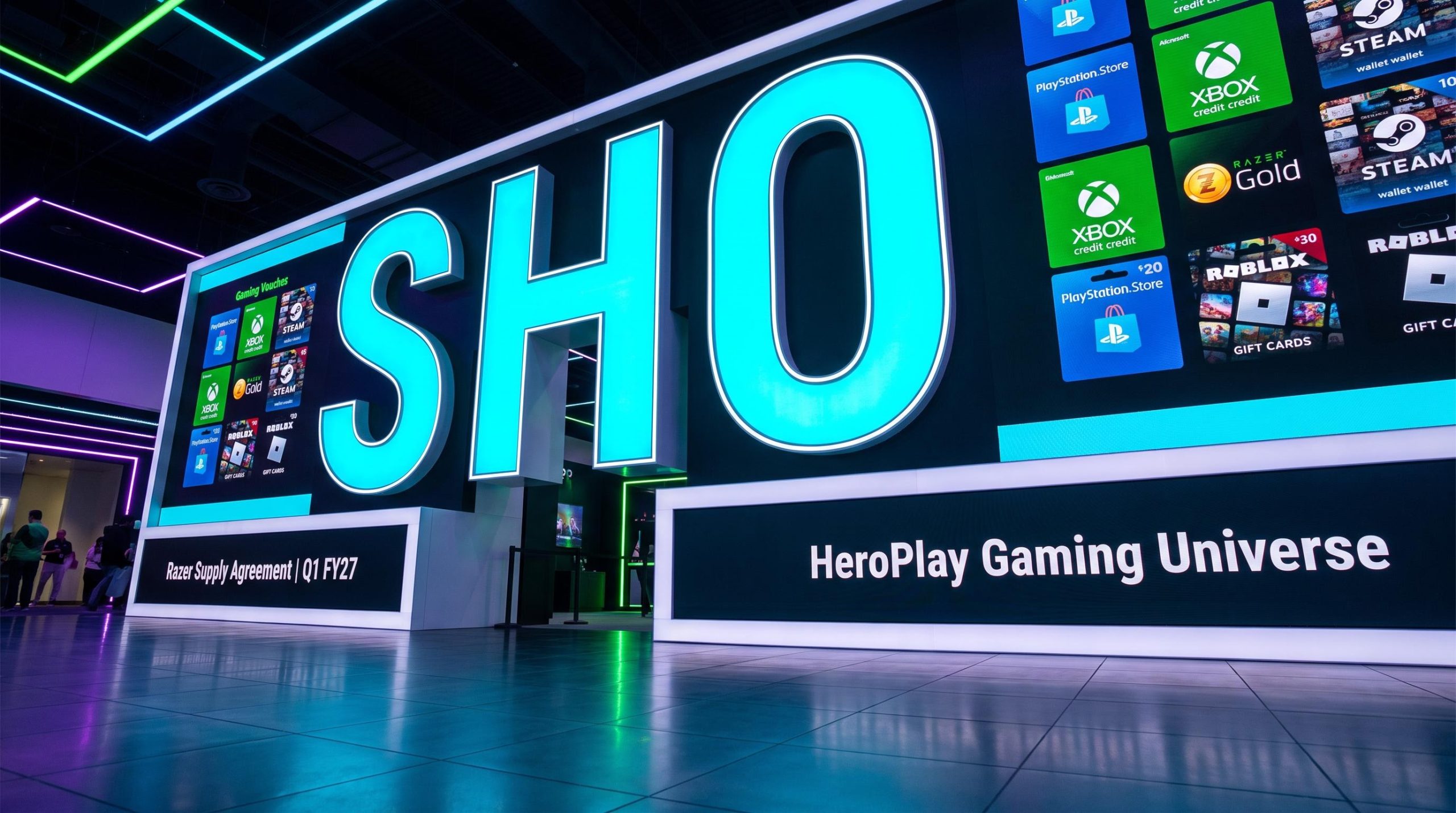 Large gaming vouchers display