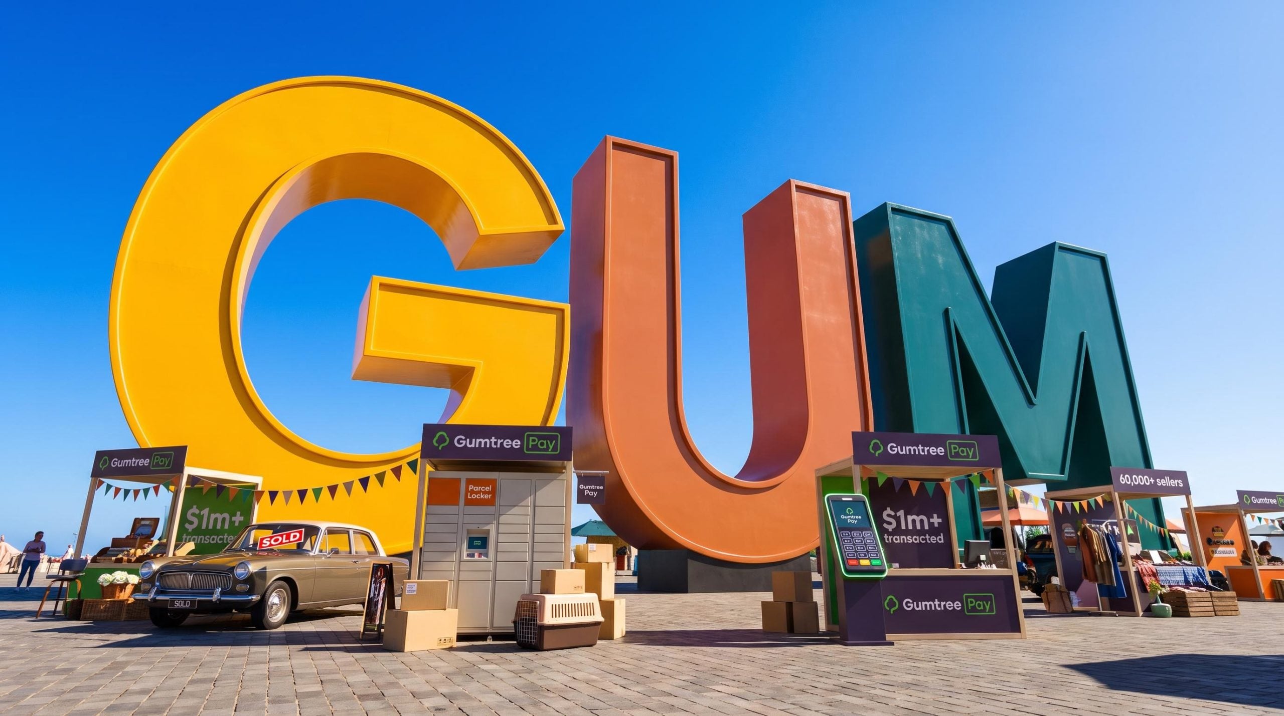 Large colorful GUM letters