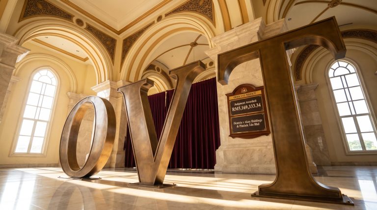 Large OVT letters indoors
