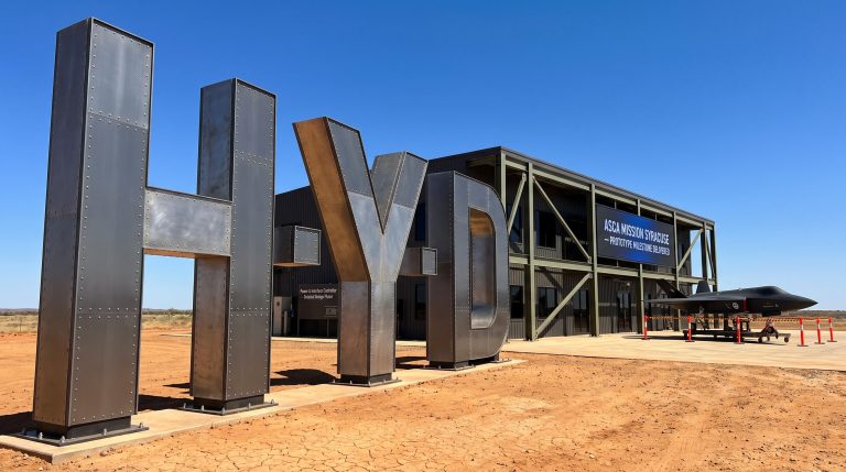 Metal letters in desert
