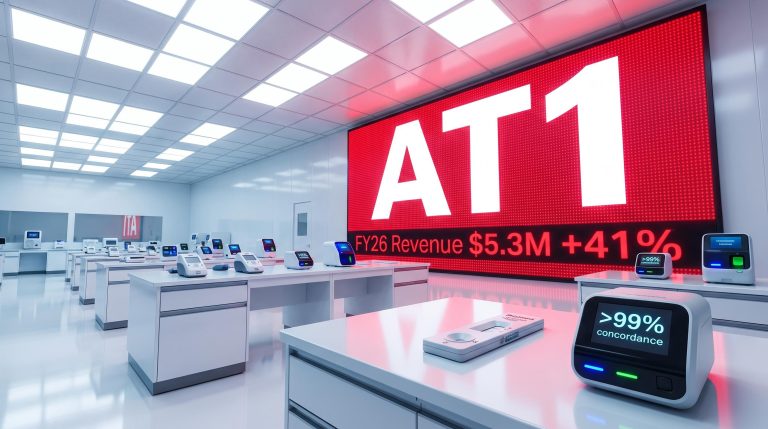 Modern lab with digital screens