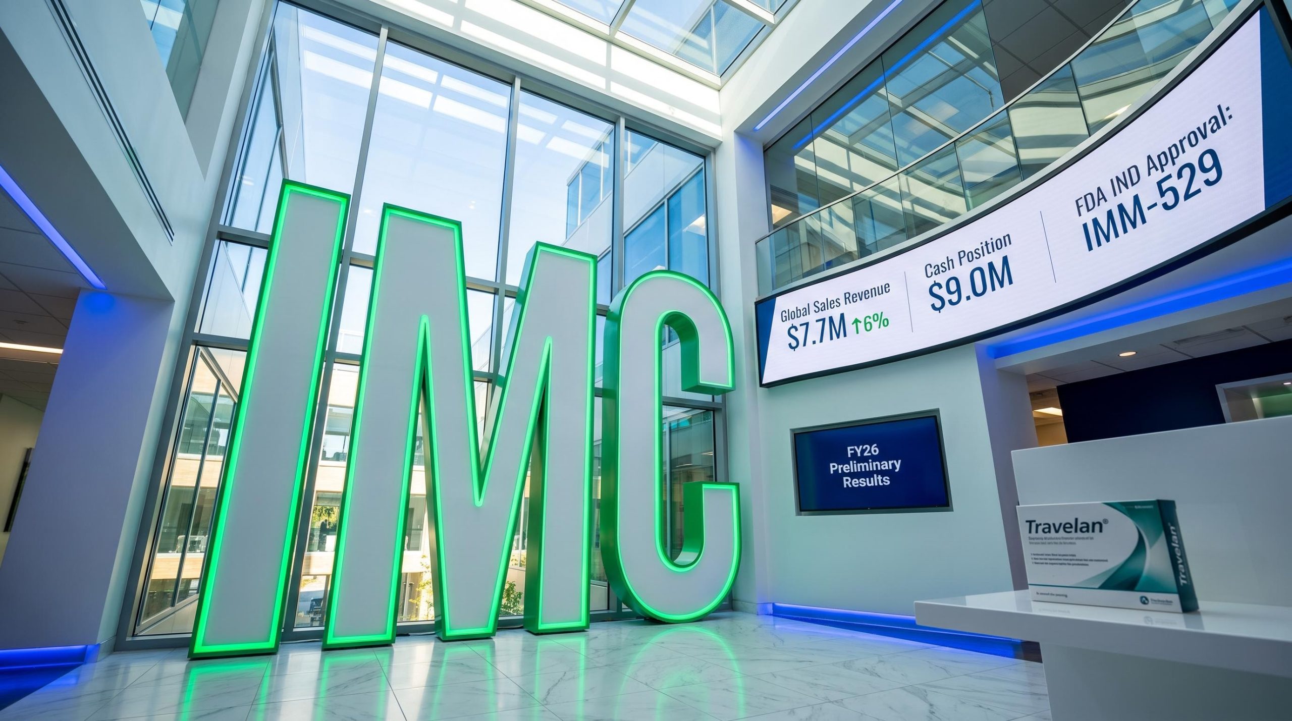 Large IMC letters and screen
