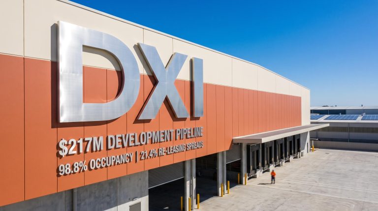 Large warehouse with signage
