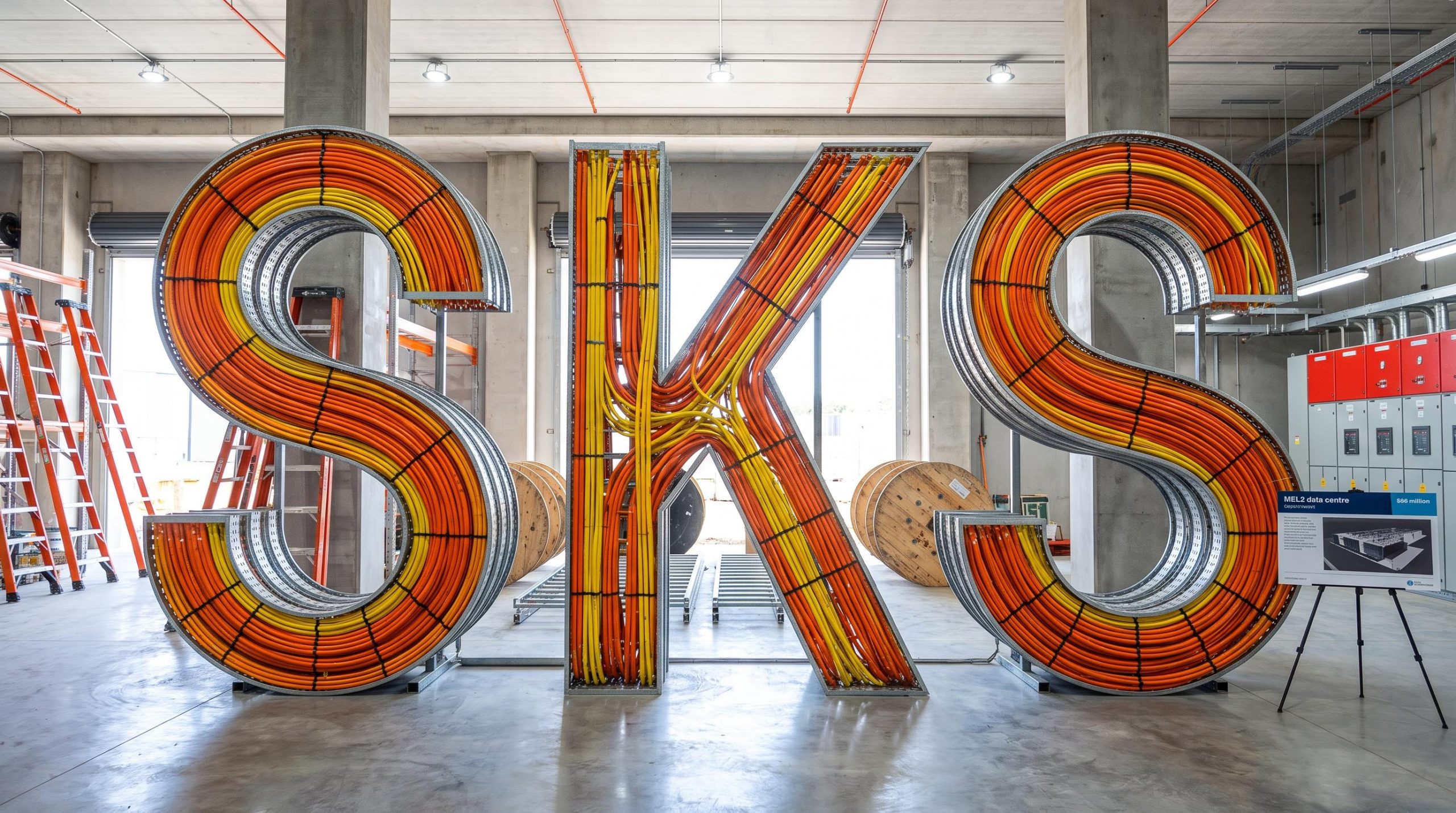 SKS letters made of cables