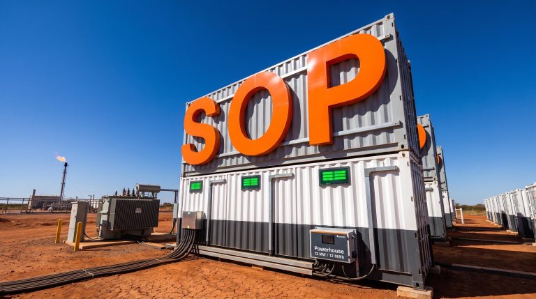 Large SOP containers outdoors