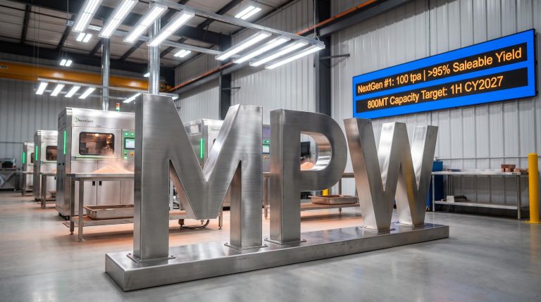 Large MPW letters indoors