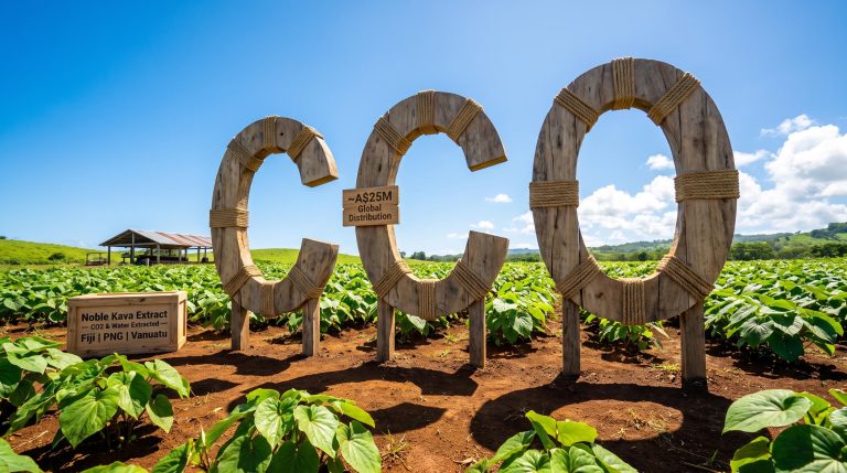Kava plants with large letters