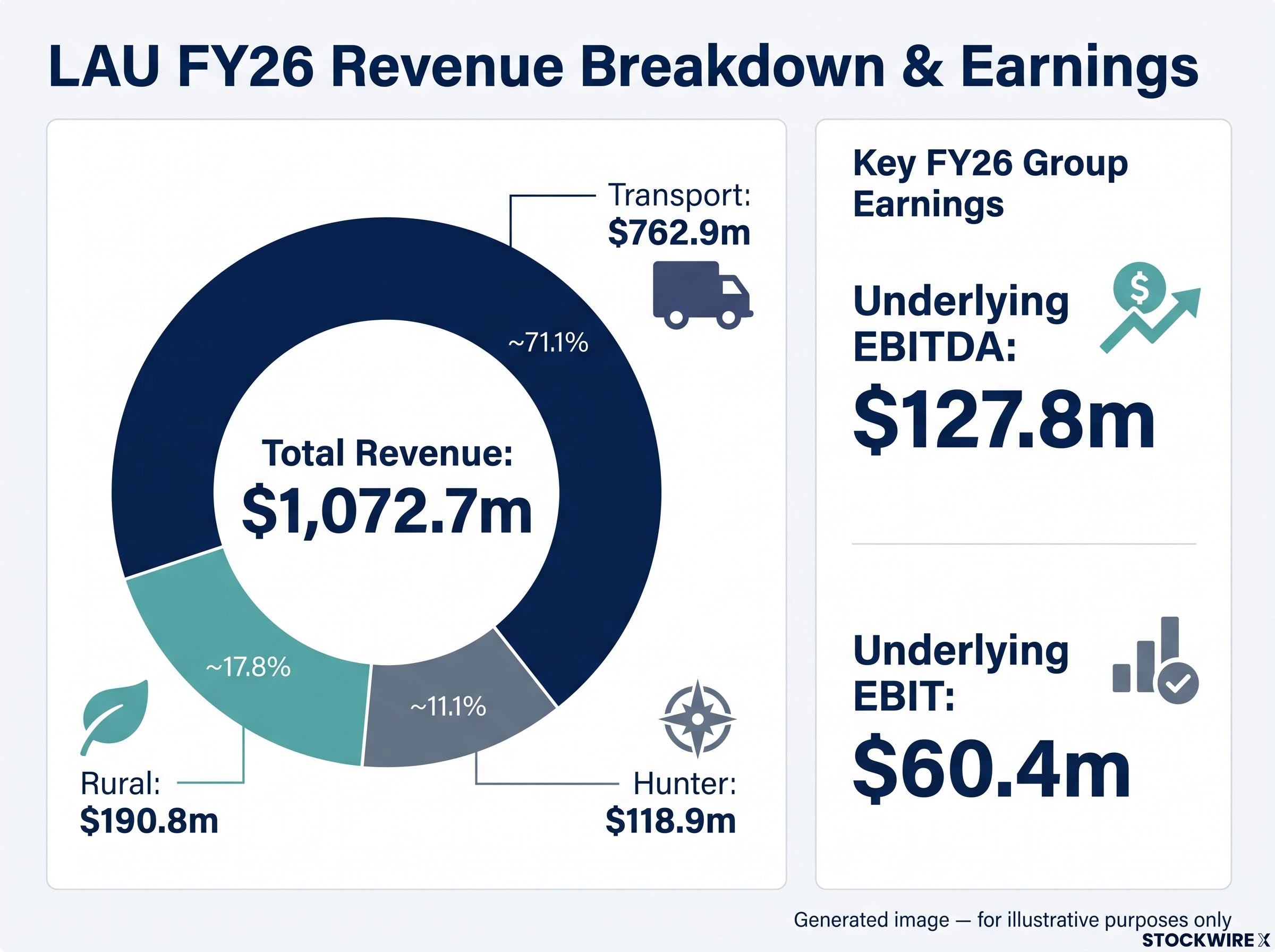 LAU FY26 Divisional Revenue and Group Earnings