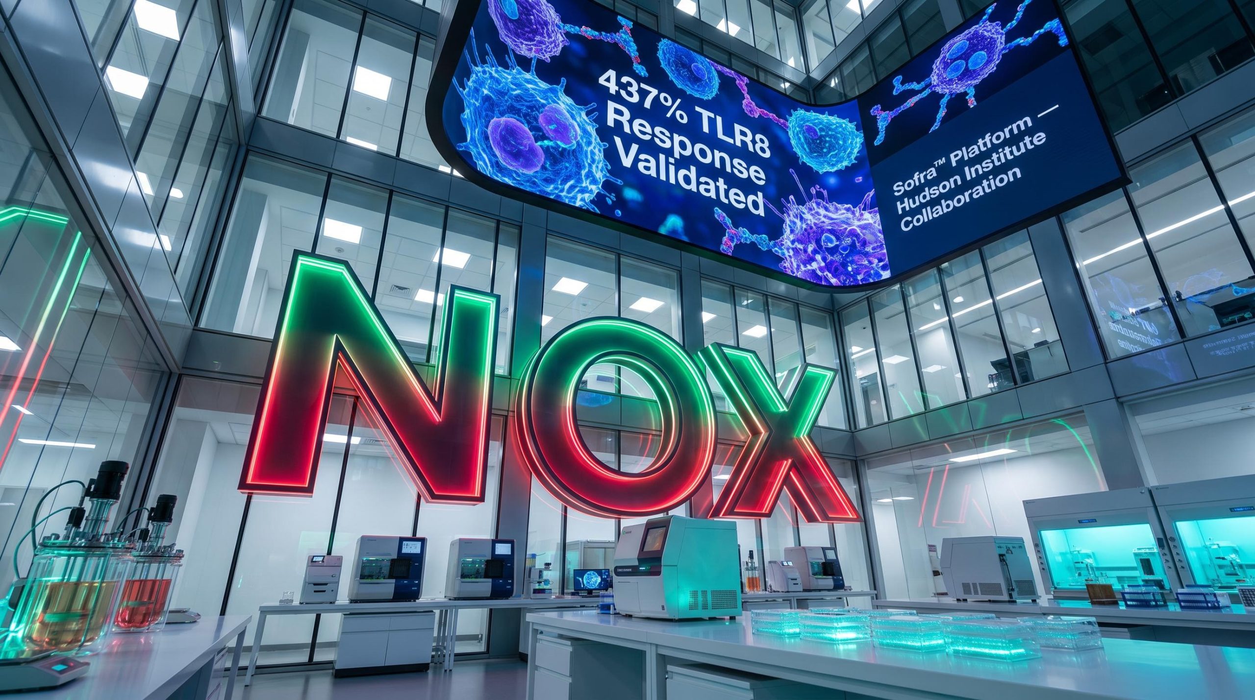 Modern lab with NOX sign