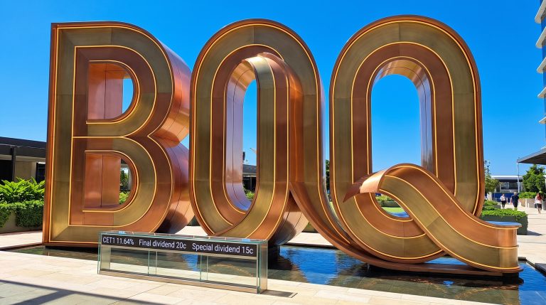 Sculpture of BOQ letters