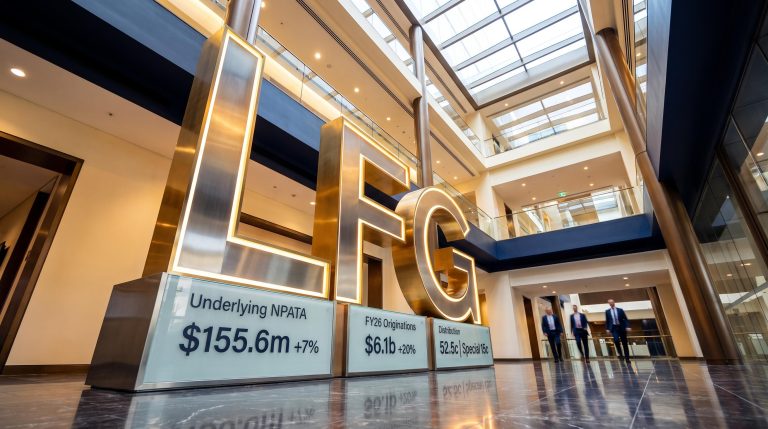 Office atrium with LFG letters