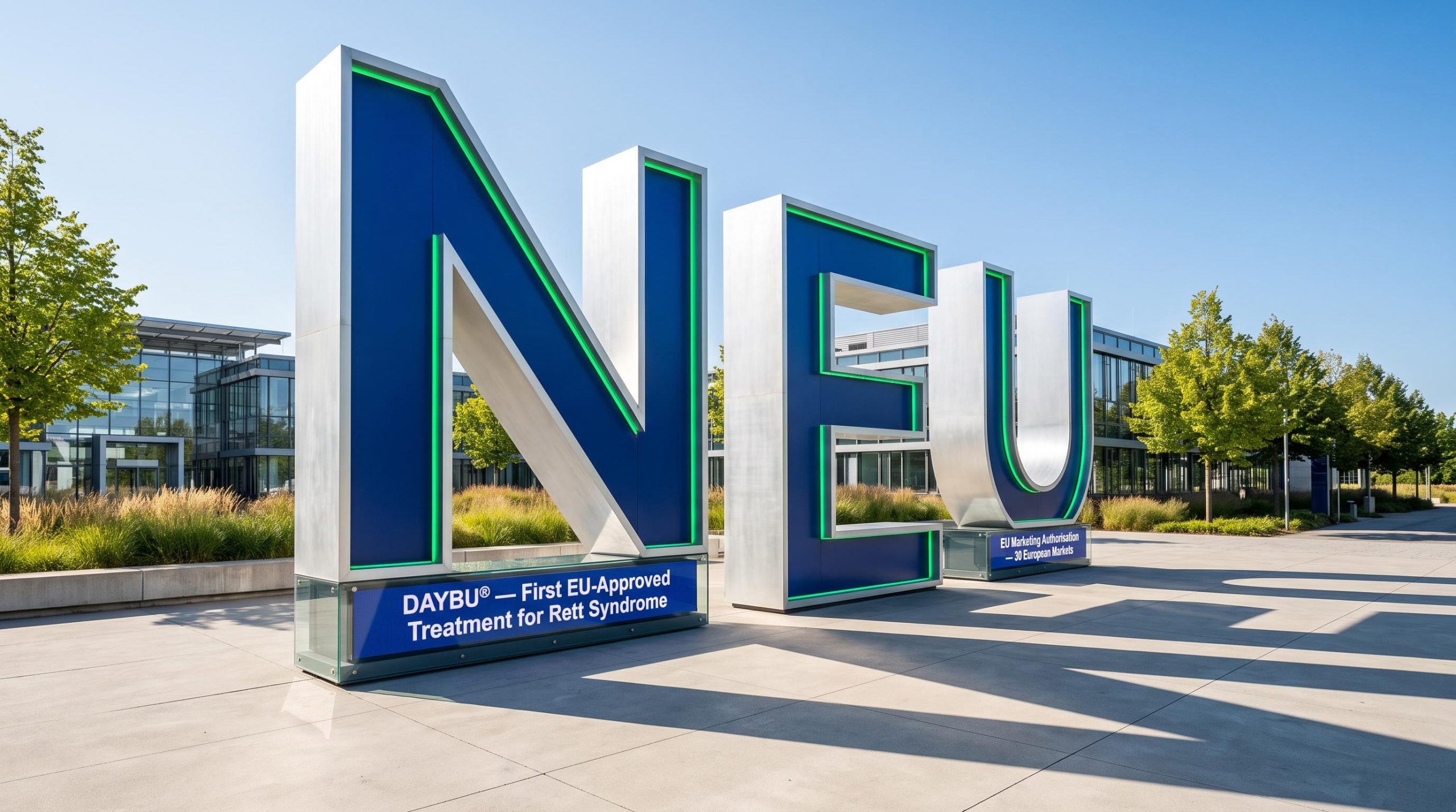 NEU sculpture outside building