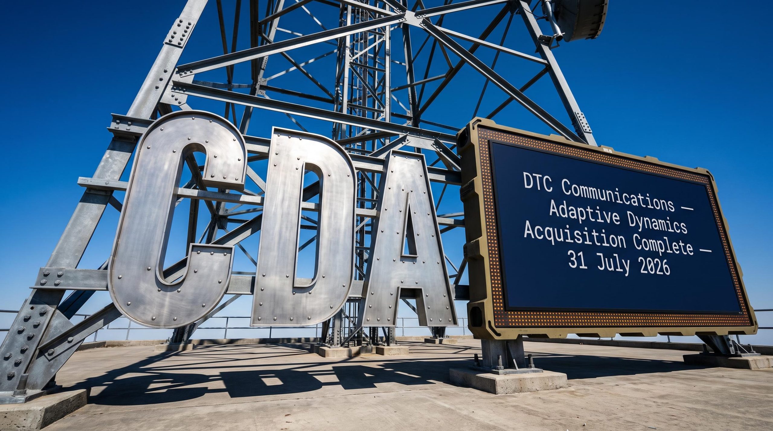 Metal tower with sign
