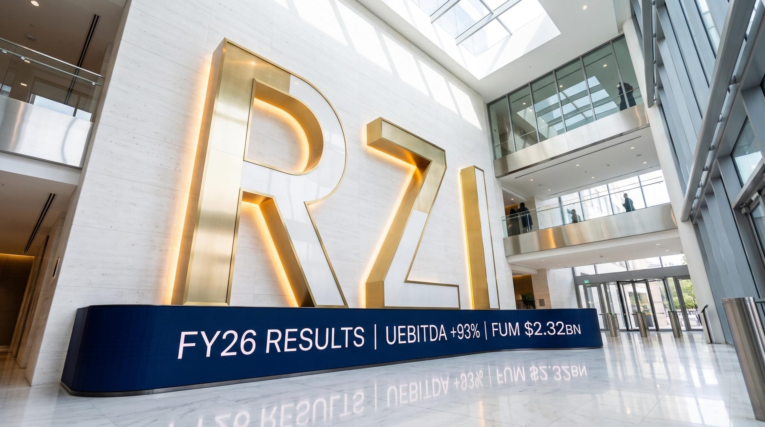 Large RZI letters in lobby
