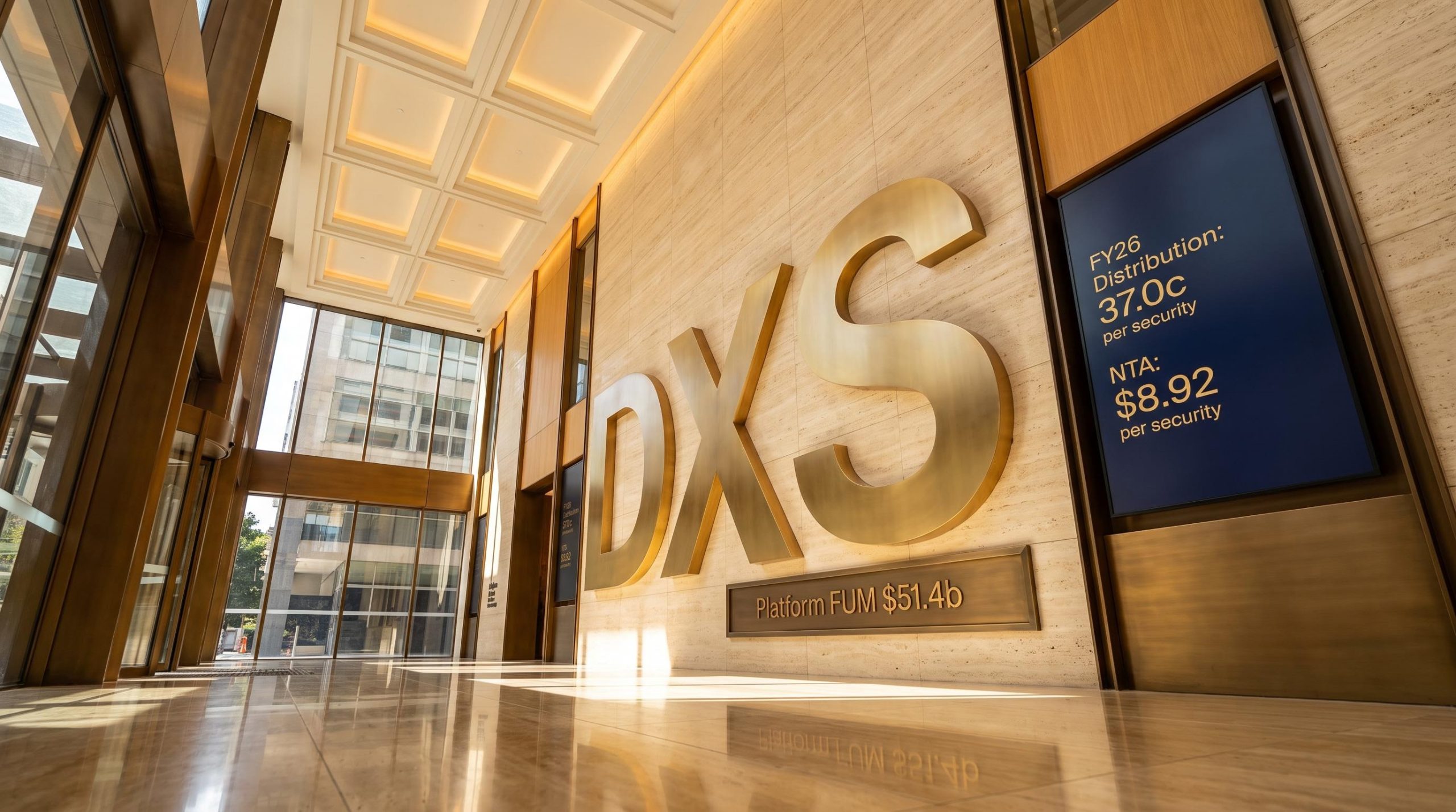 Lobby featuring company logo
