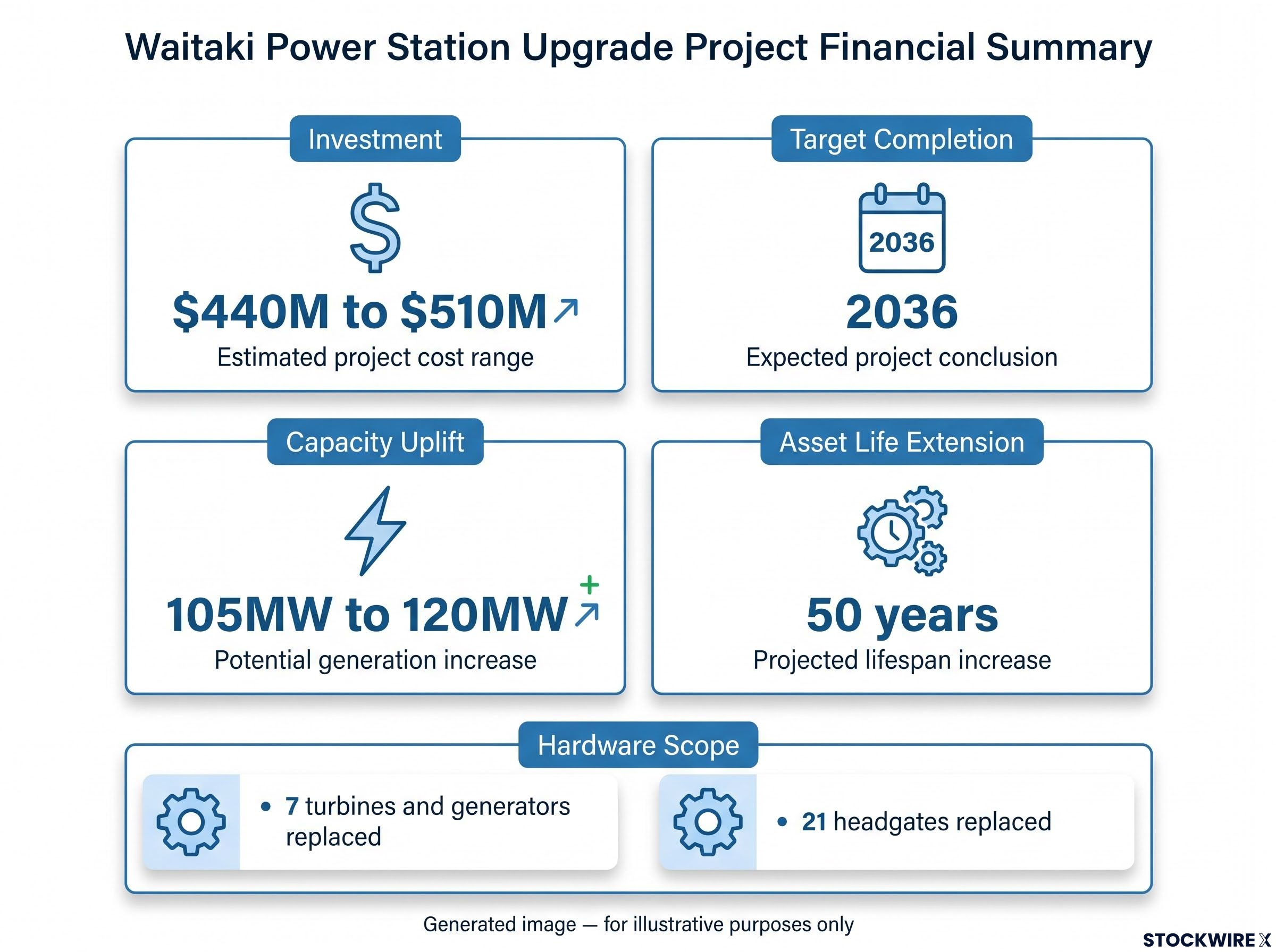 Waitaki Upgrade Project Metrics Snapshot