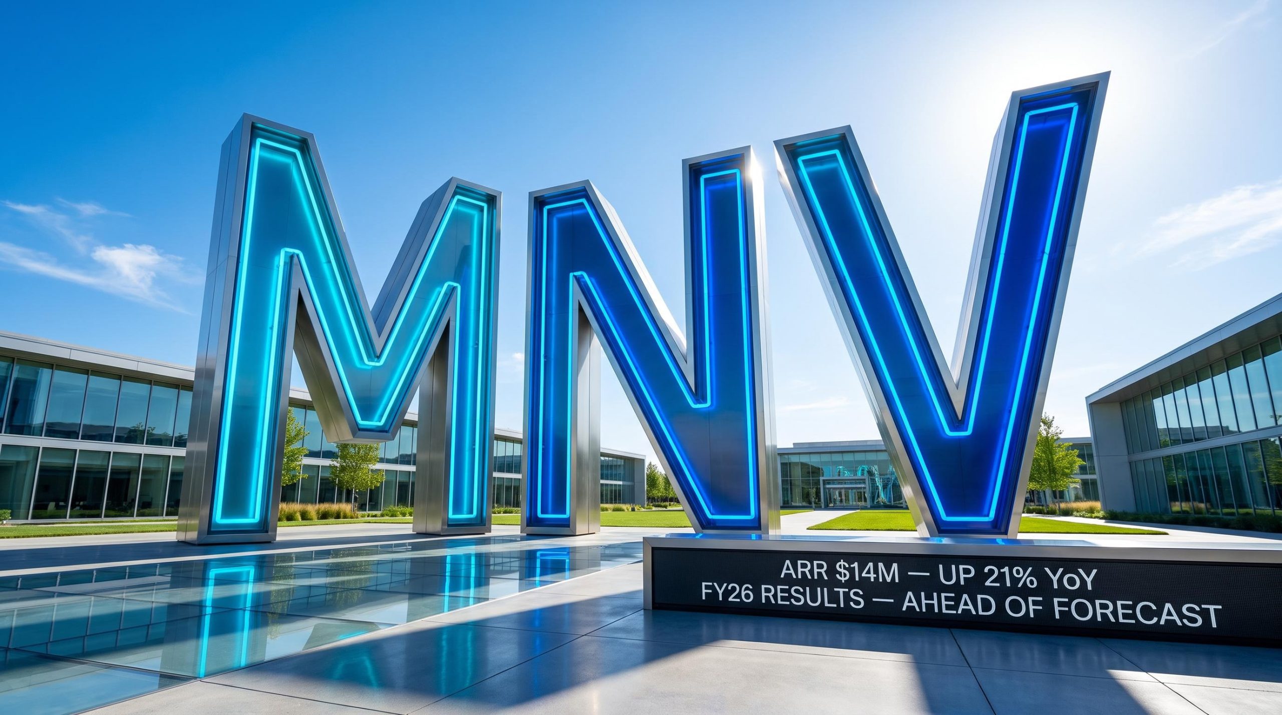 Large MNV letters sculpture