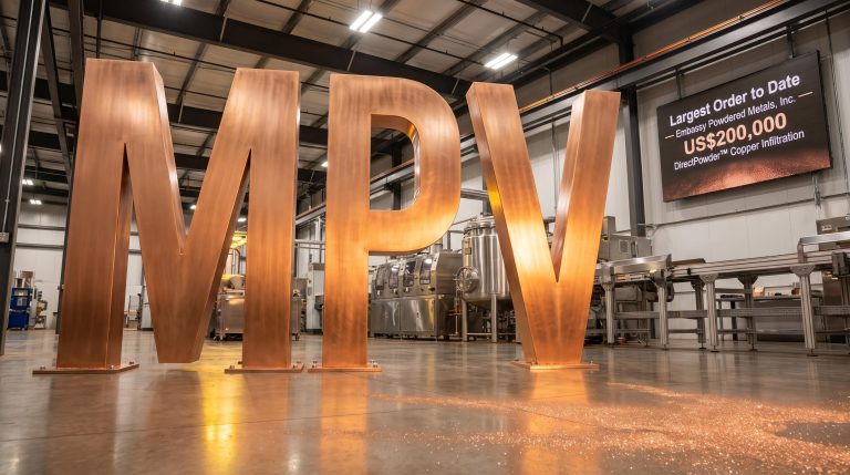 Large MPV letters in factory