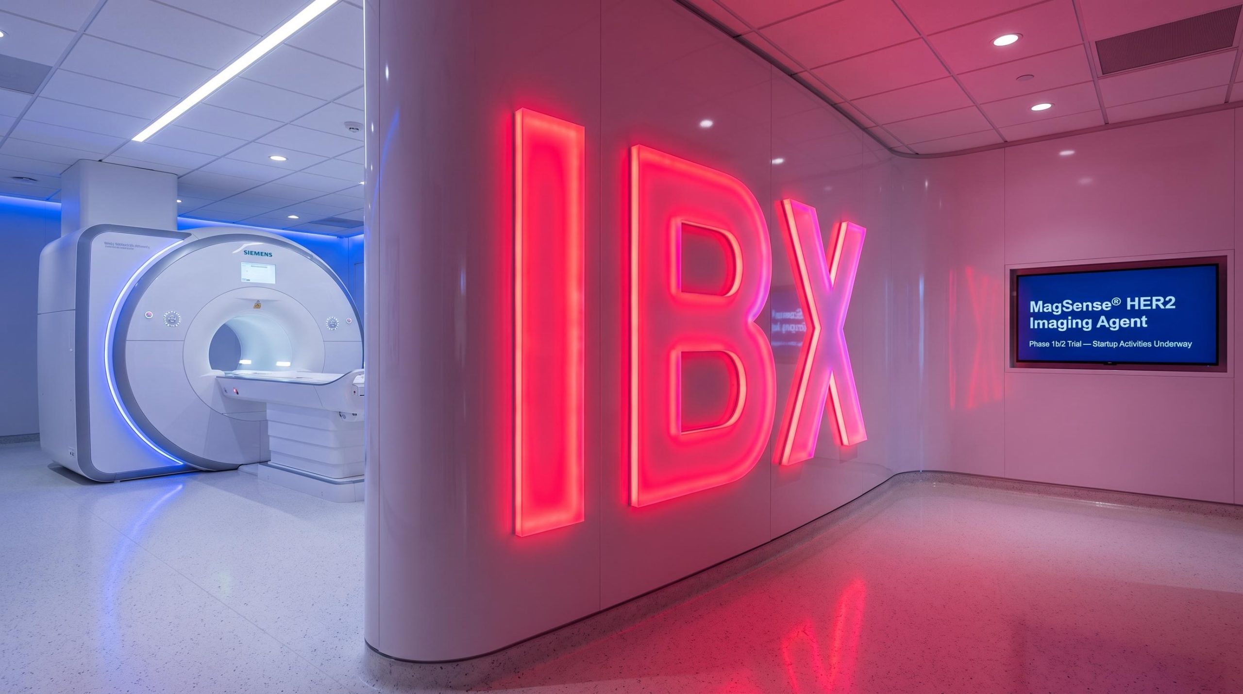 MRI machine with neon lights
