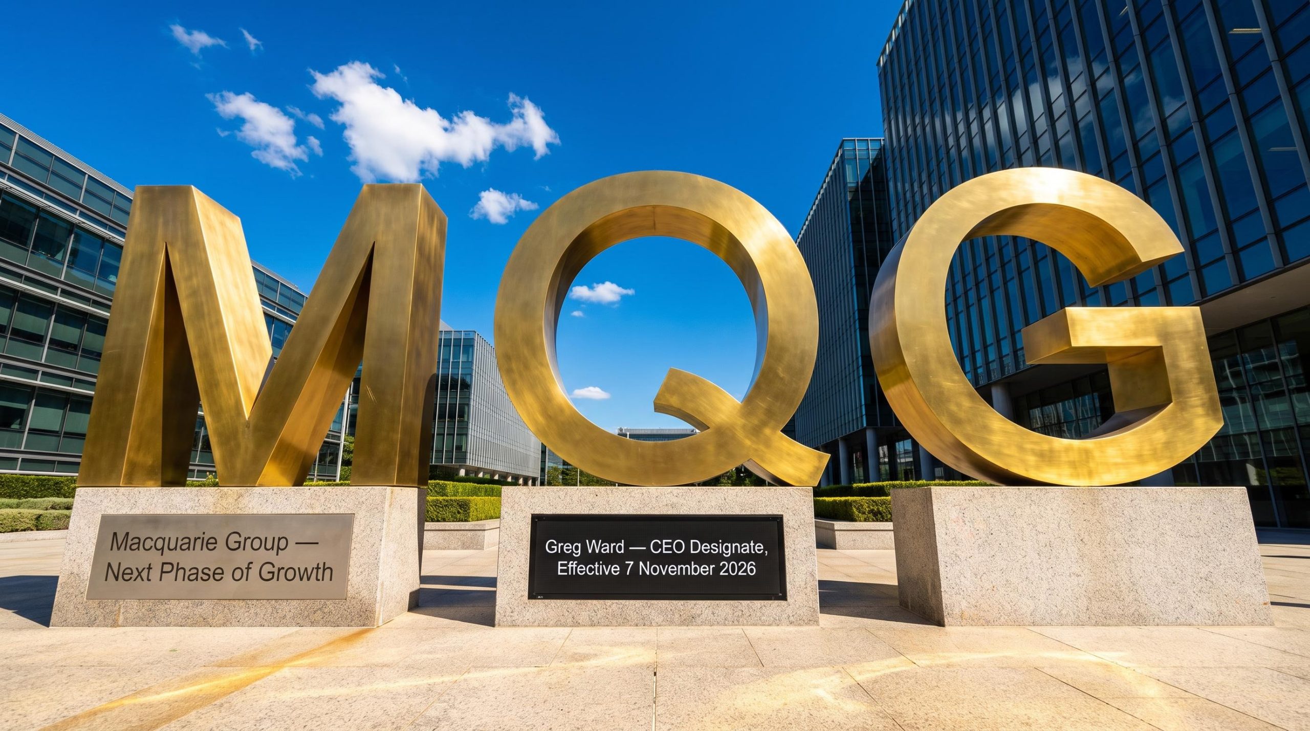 Large MQG letters outside