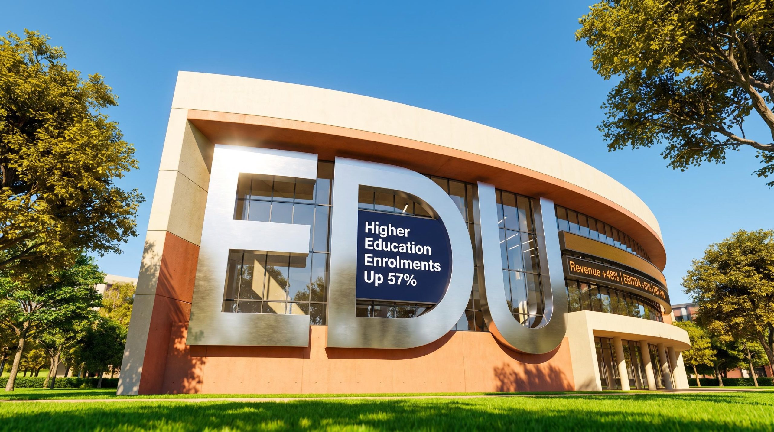 Large EDU letters on building