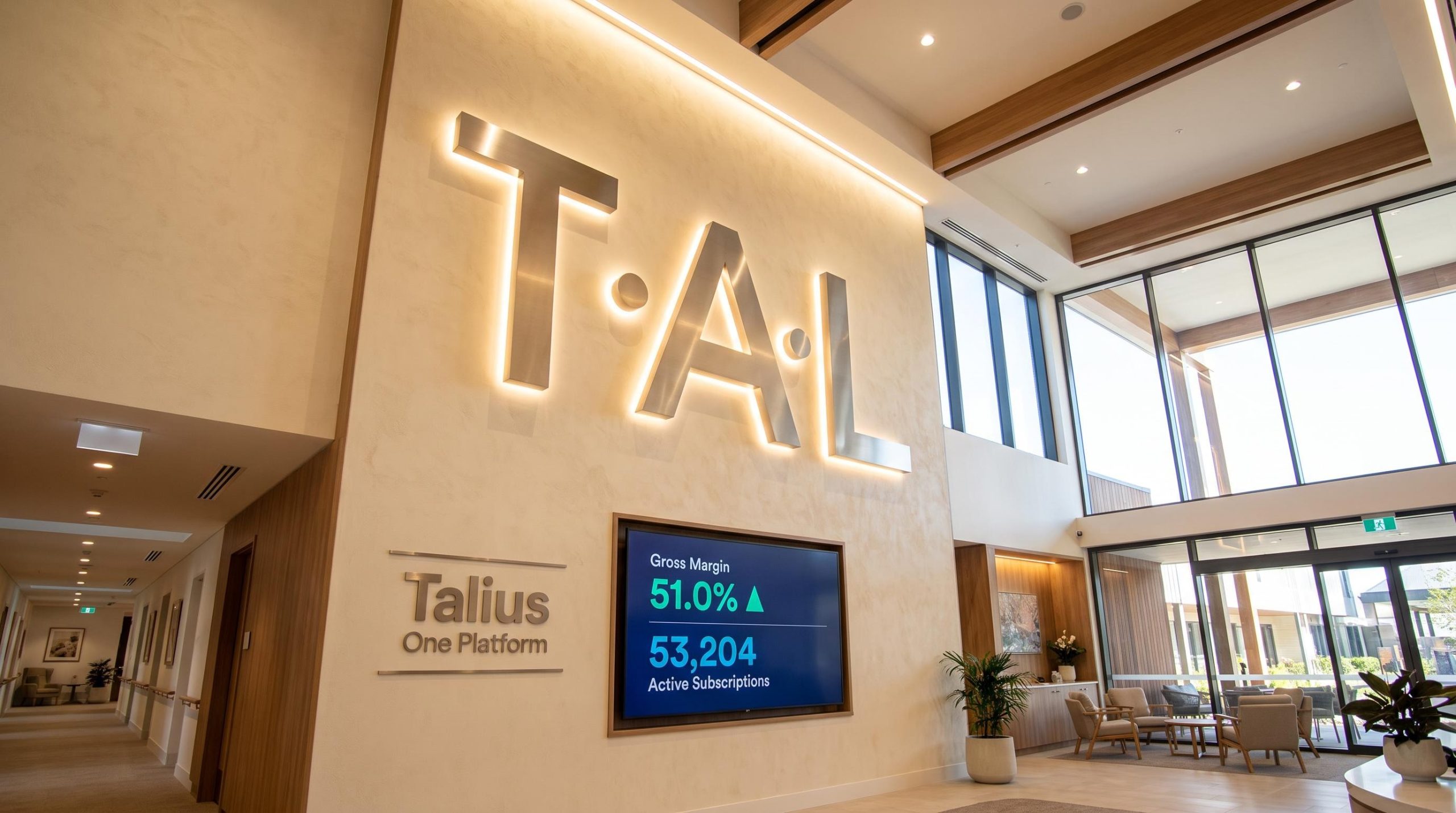 Office lobby with big windows