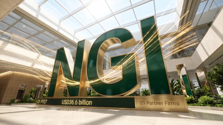 NGI sign in modern atrium