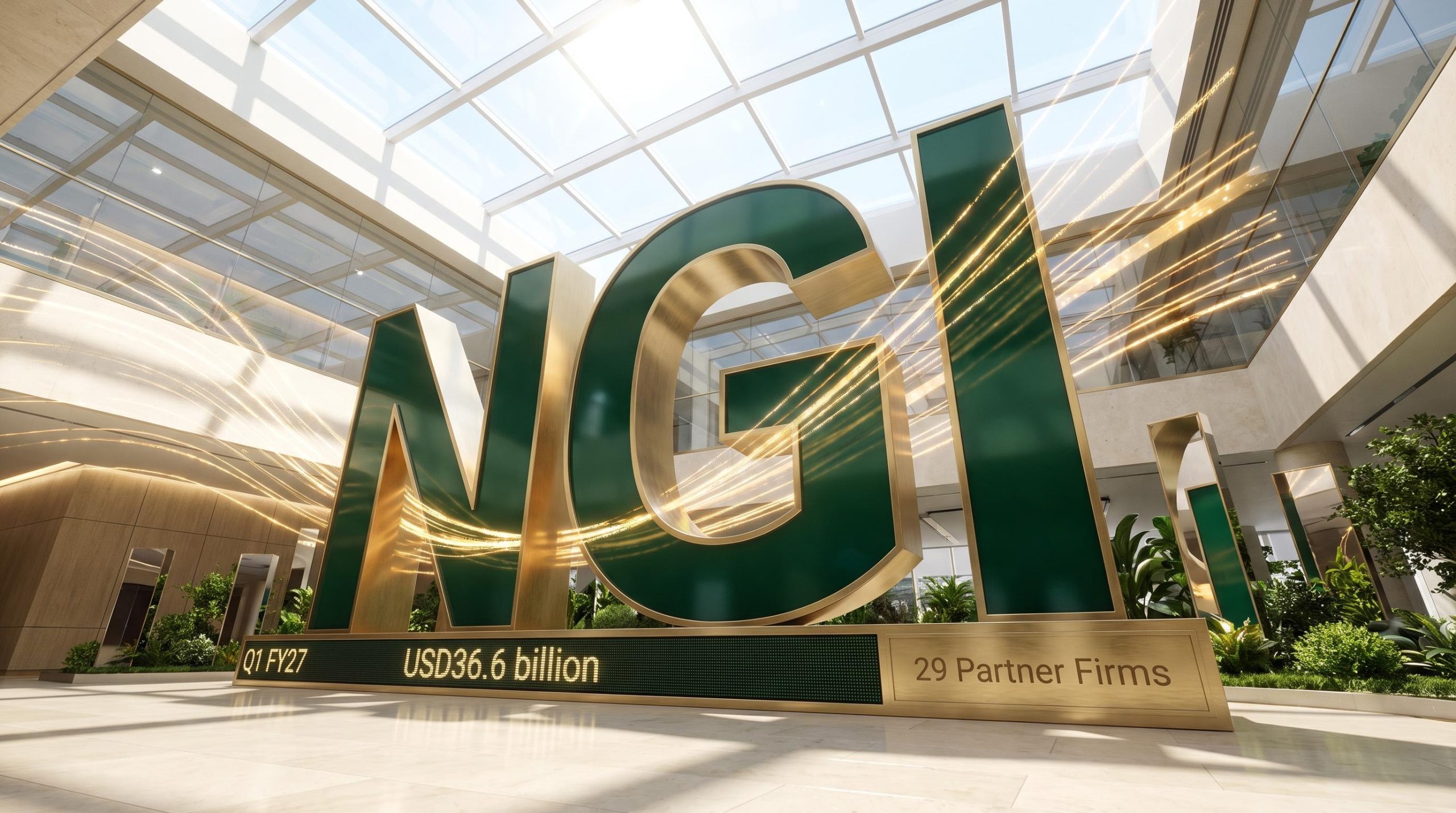 NGI sign in modern atrium