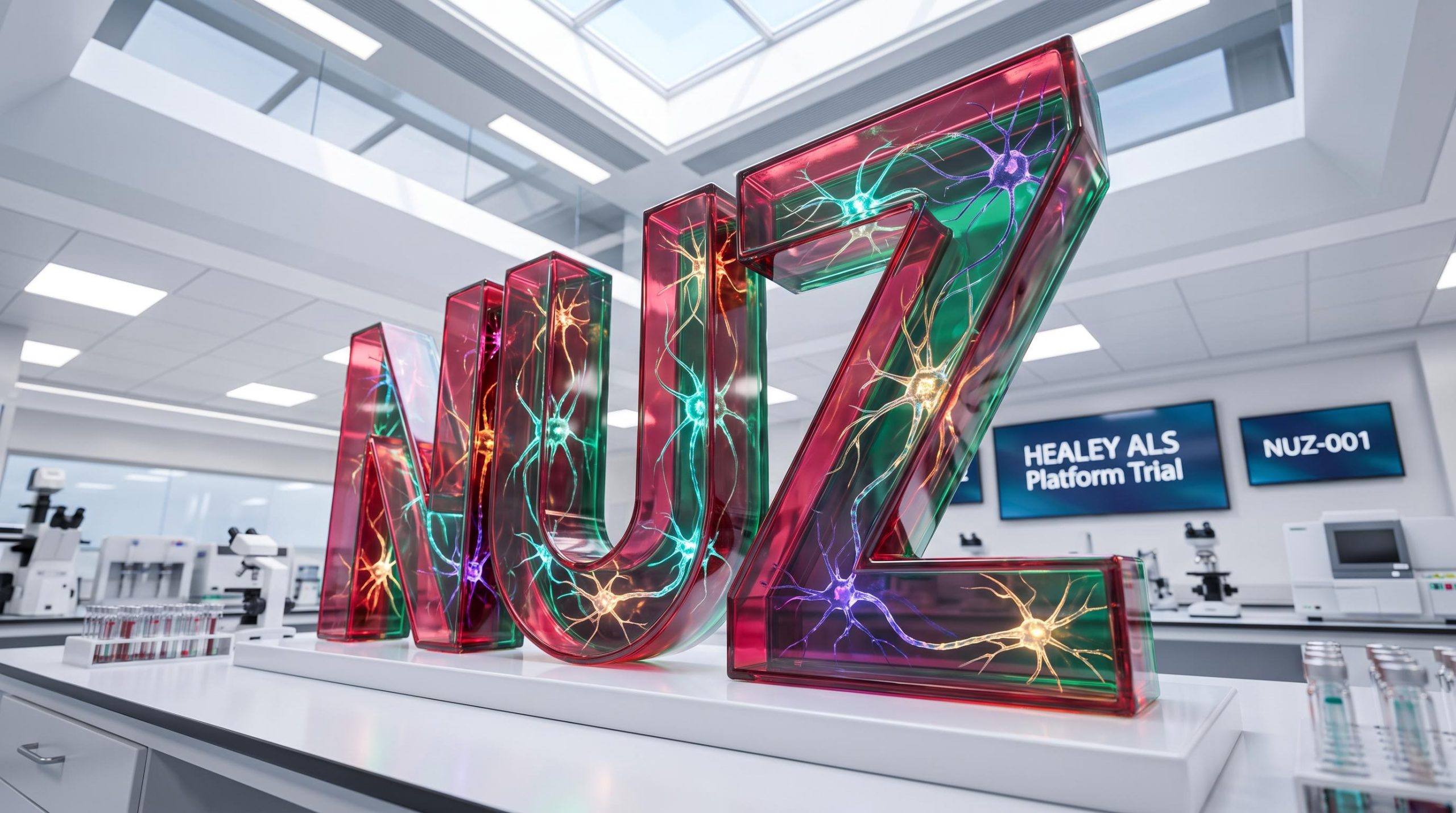 Colorful NUZ sign in lab