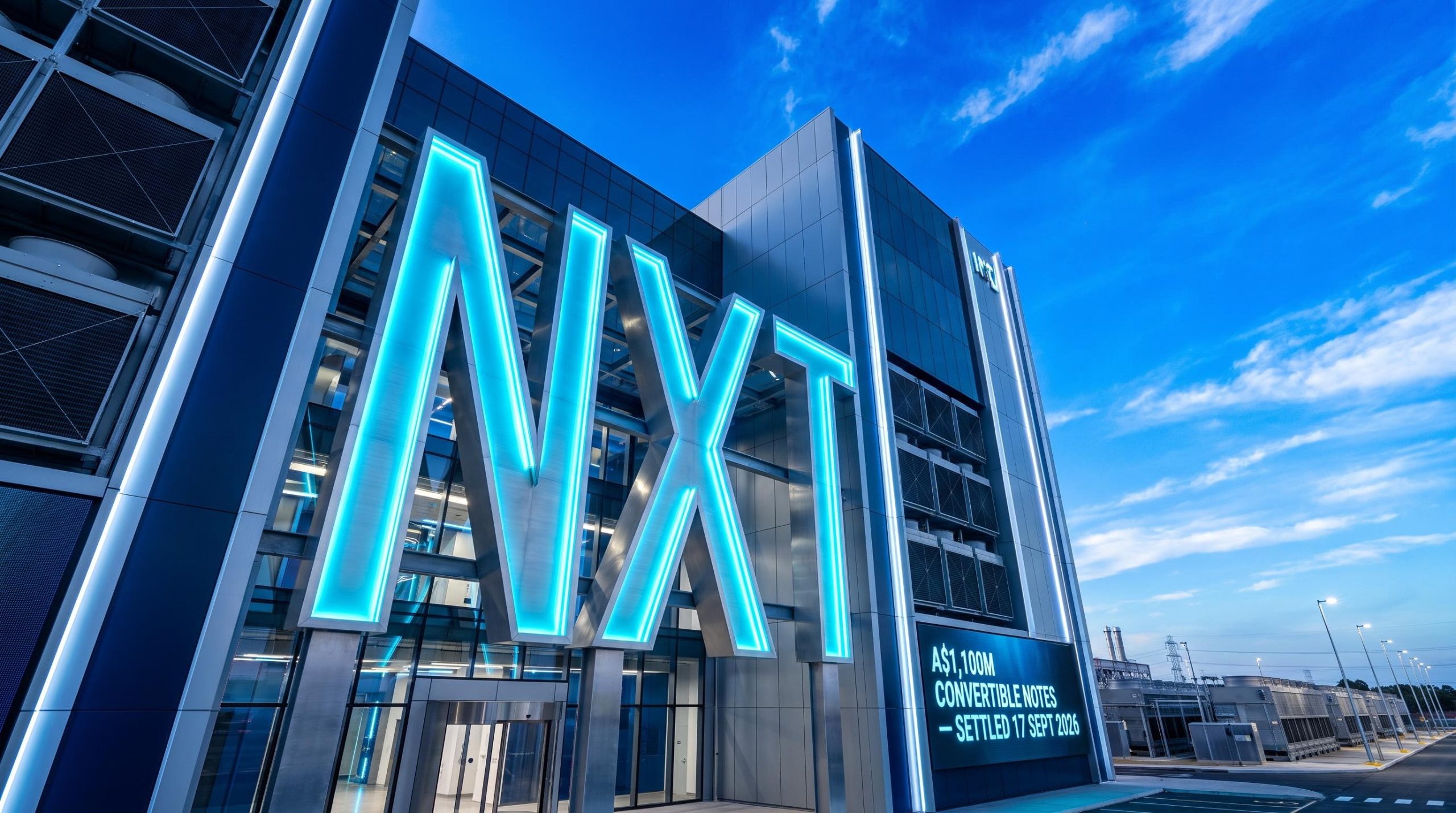 Modern building with NXT signage