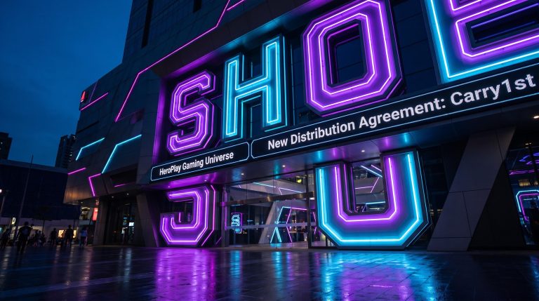 Colorful neon storefront lights