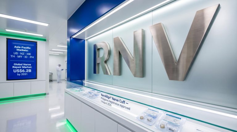 Modern lab with large RNV letters