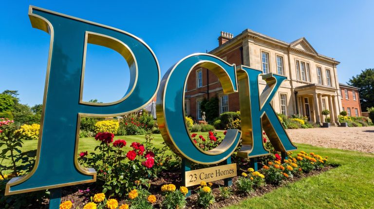 Large PCK letters outside home