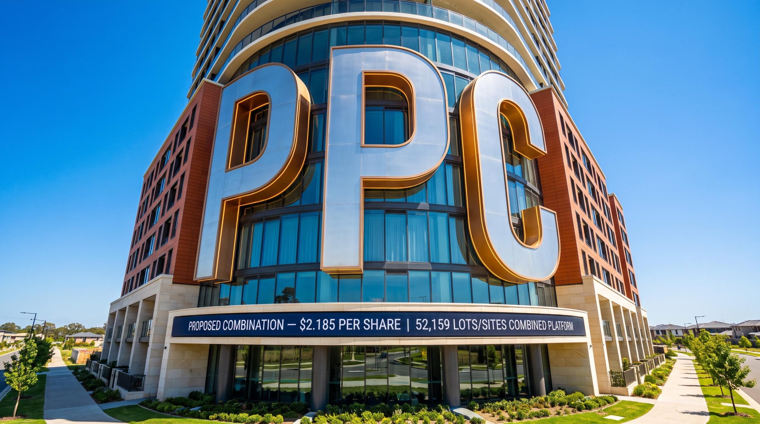 Large PPC letters on building