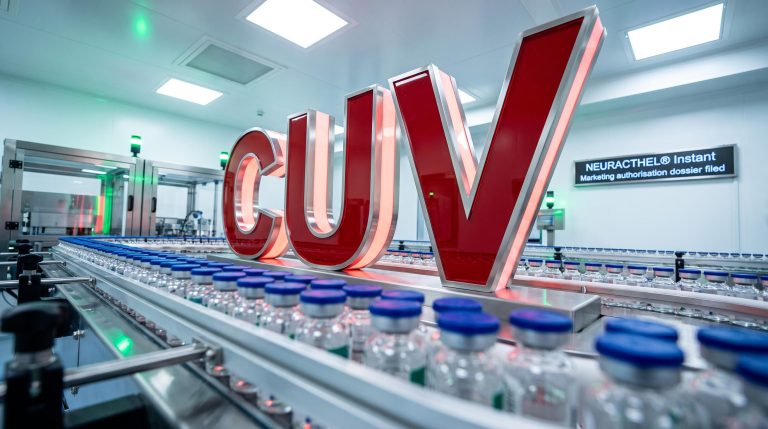 Vials on conveyor belt