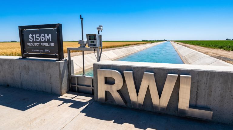 Sign near water canal