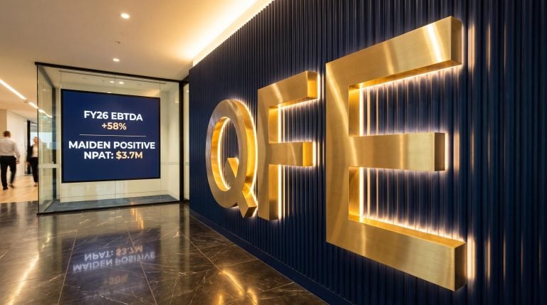 QFE sign and financial data
