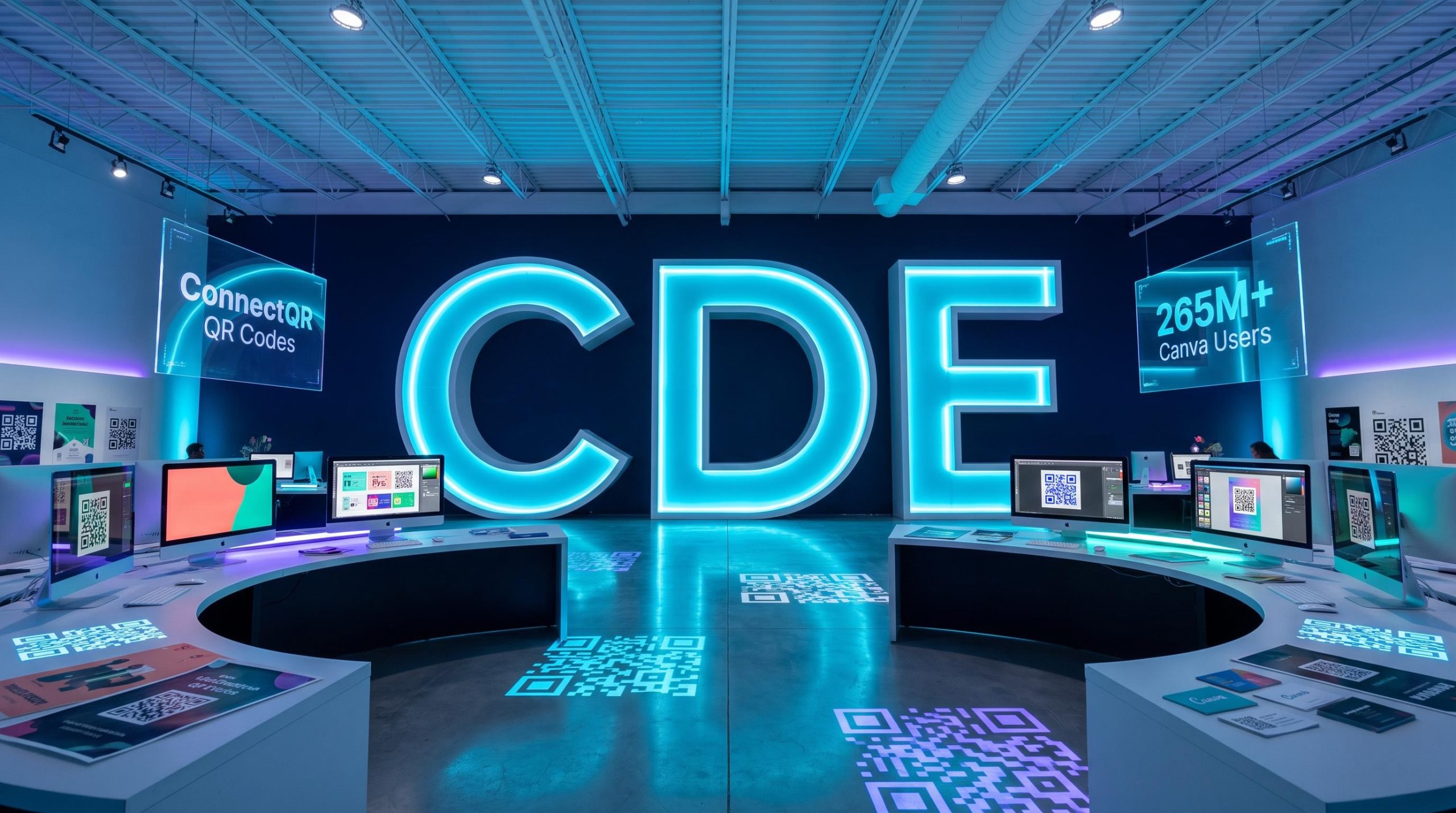 Neon lit display room