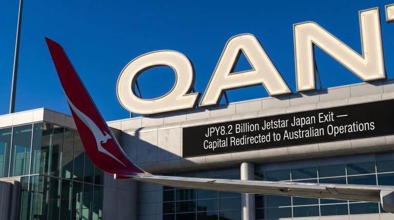Qantas sign and airplane tail