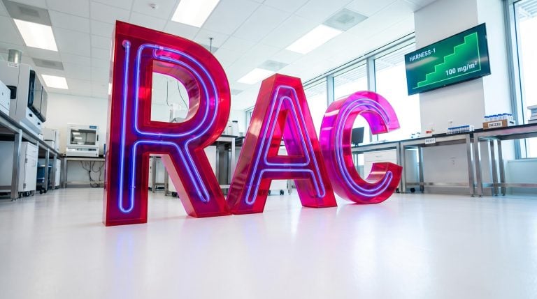 Large RAC letters in lab
