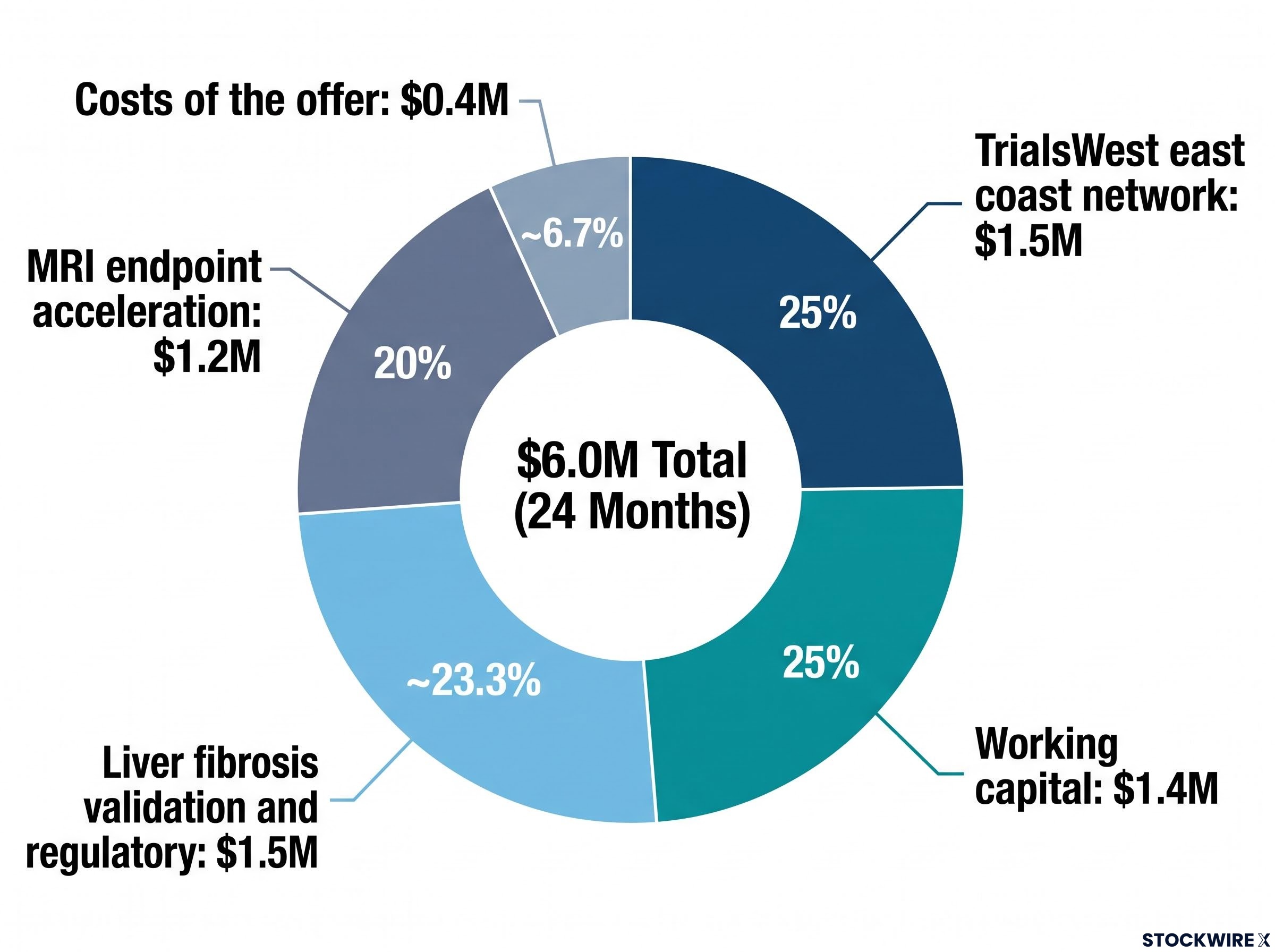 Use of Funds Doughnut Chart ($6.0M)