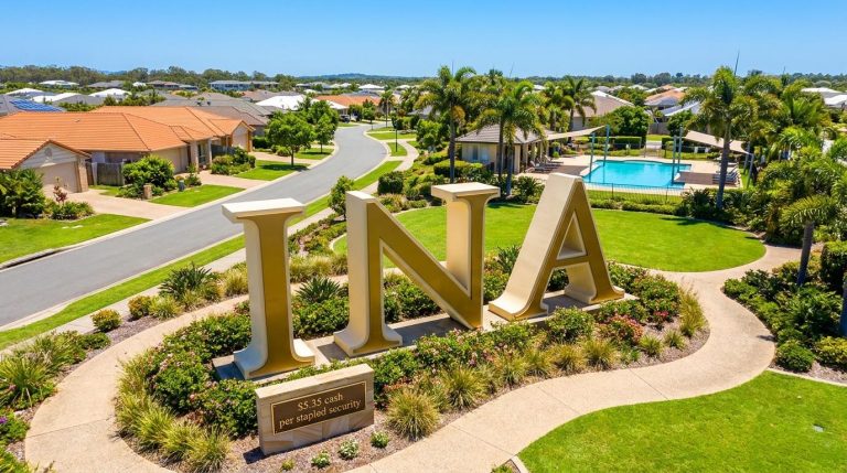 INA sign with houses
