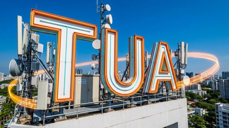 Rooftop sign with antennas