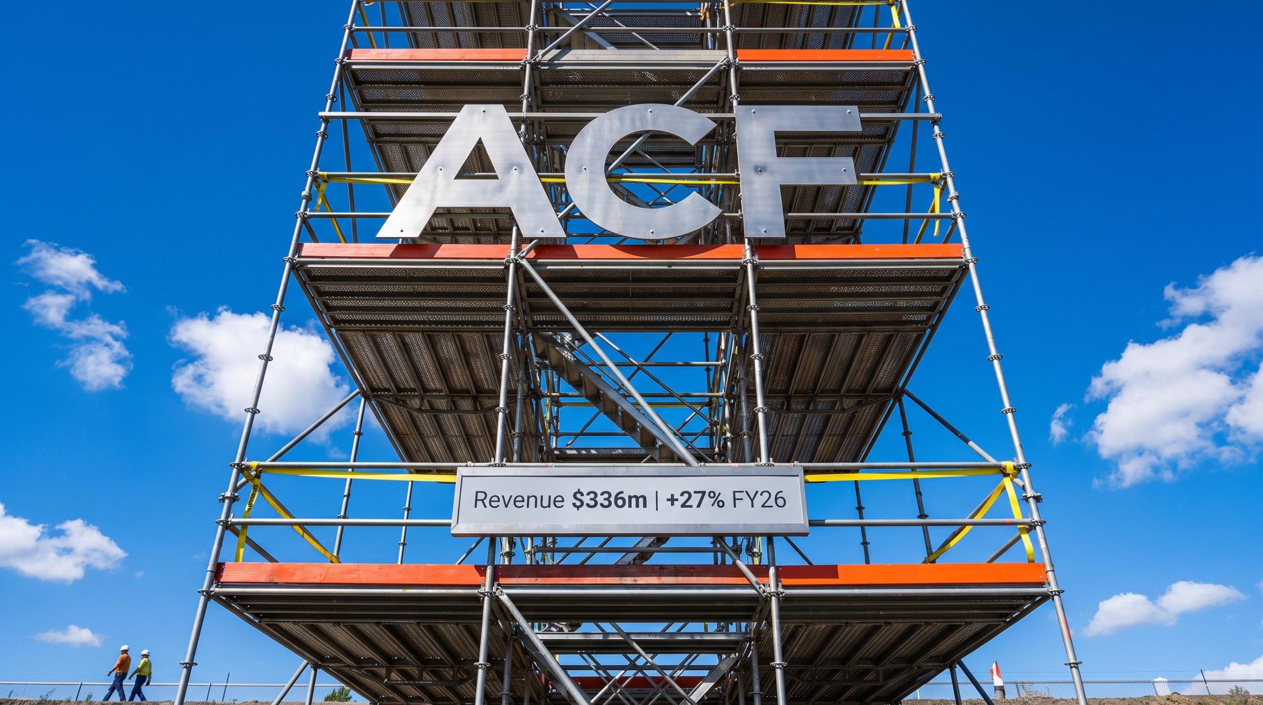 Scaffolding structure under blue sky