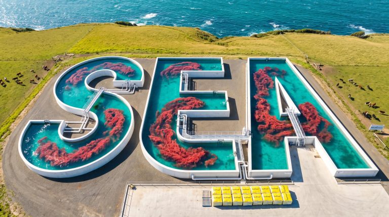 Sea tanks in letter shapes