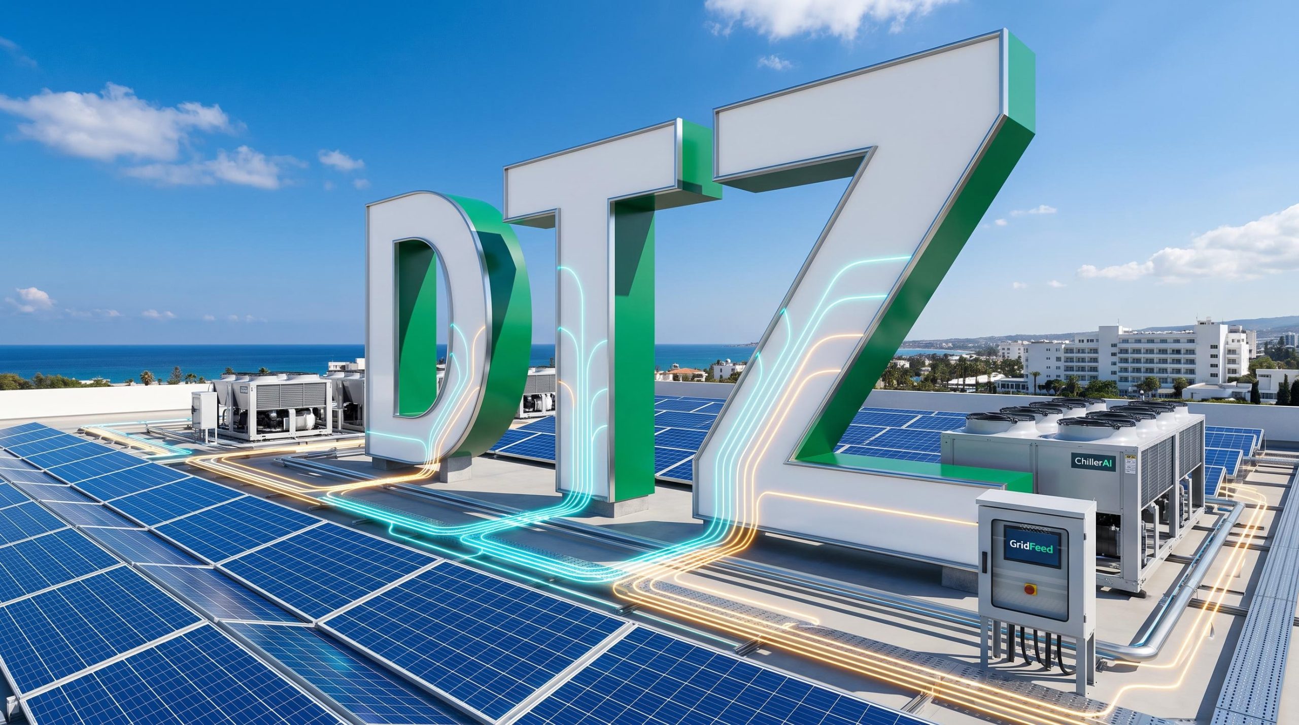 DTZ letters on solar panels