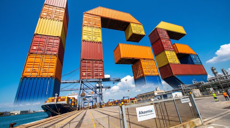 Floating shipping containers artwork