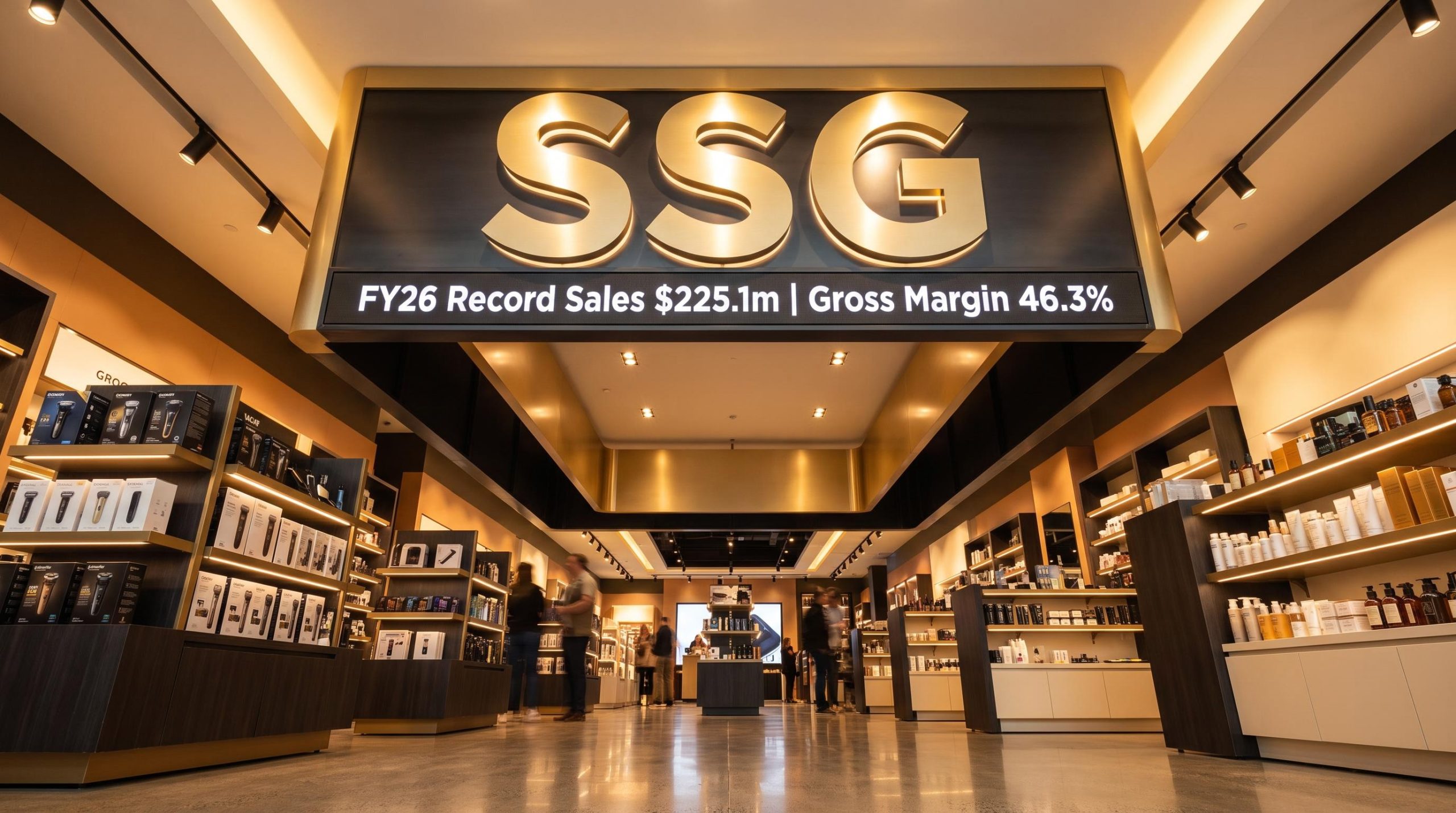 Retail shop with sales banner