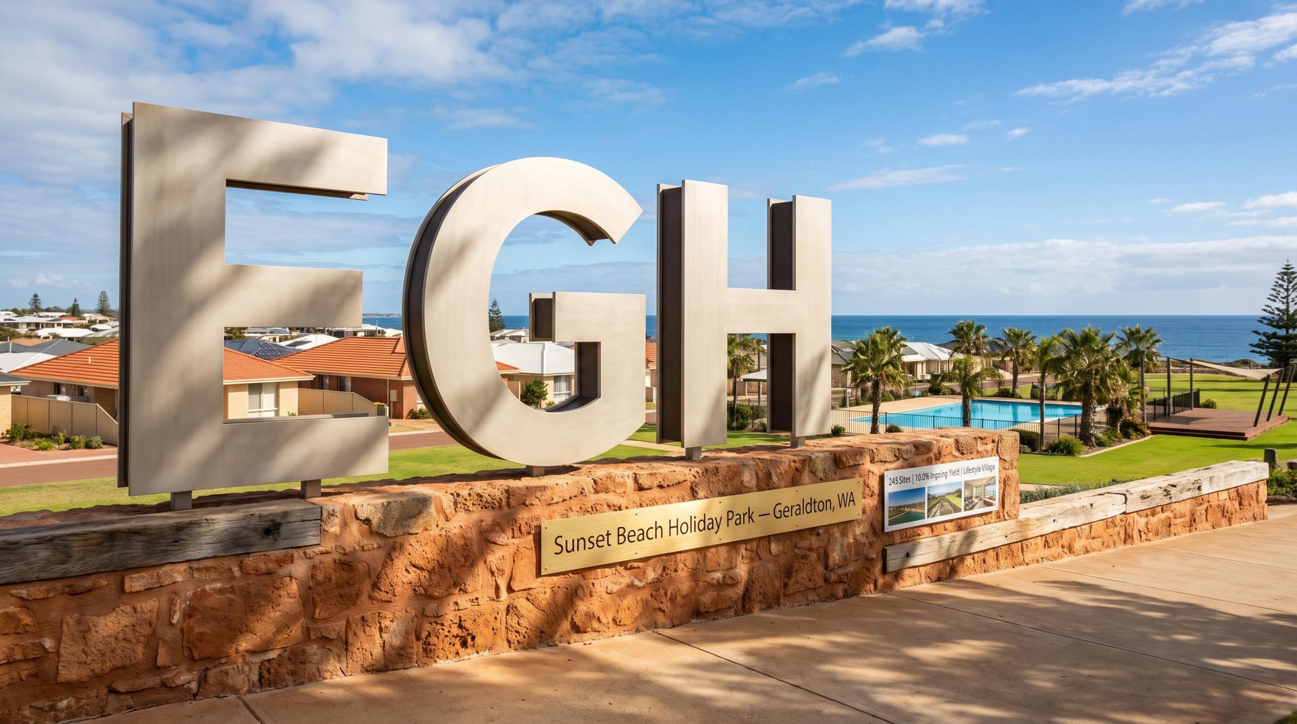 Large EGH letters outside