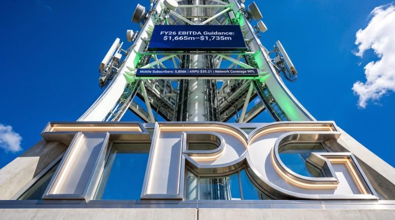 TPG sign and tower